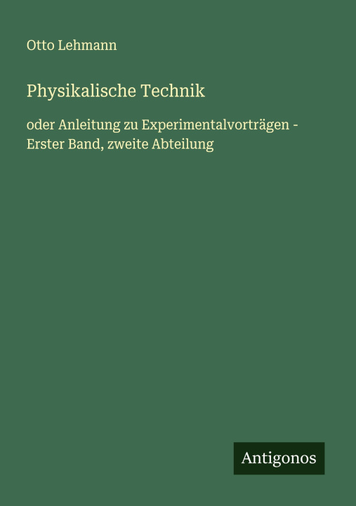 Kniha Physikalische Technik 