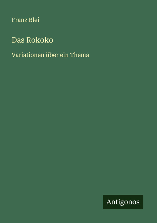Knjiga Das Rokoko 