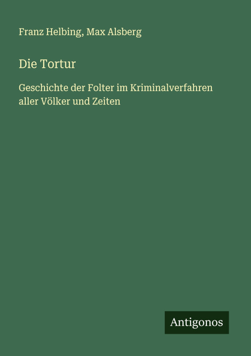Book Die Tortur Max Alsberg