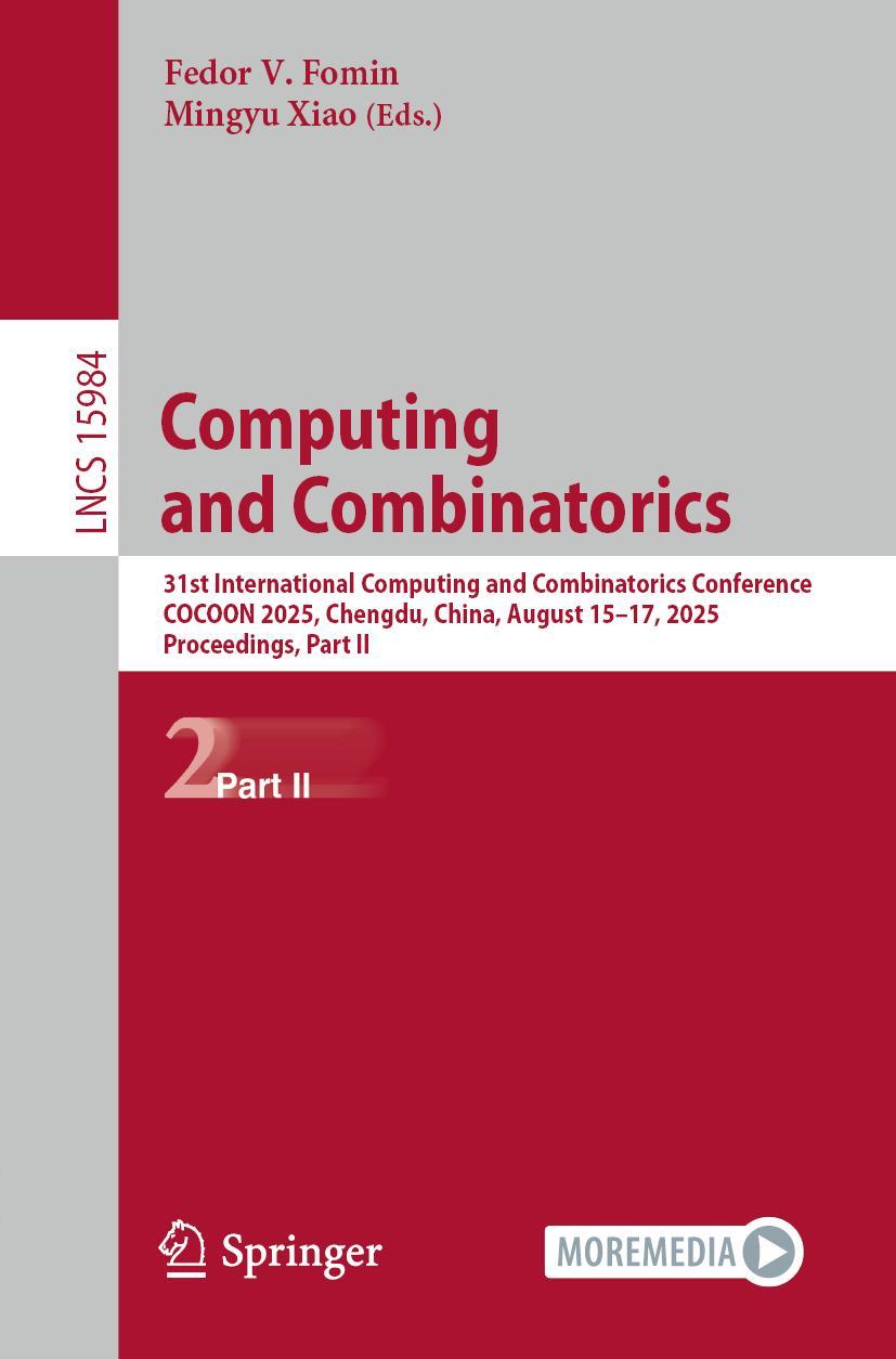 Kniha Computing and Combinatorics Mingyu Xiao