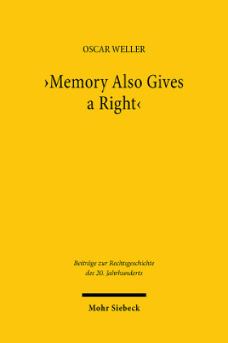 Knjiga 'Memory Also Gives a Right' Oscar Weller