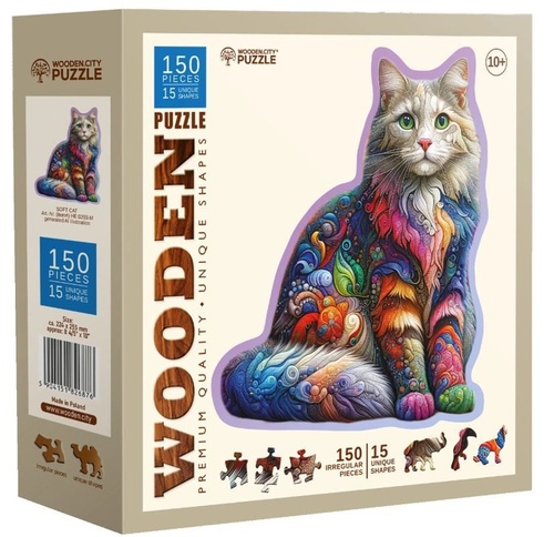 Igra/Igrača Dřevěné puzzle Jemná kočka 150 dílků 