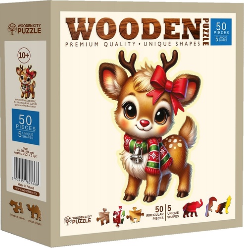 Igra/Igrača Dřevěné puzzle Zimní přítel 50 dílků 