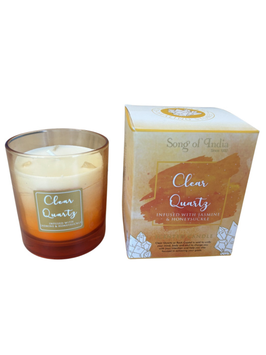 Libro Bougie parfumée Pierres de Guérison Cristal de roche 200 g 