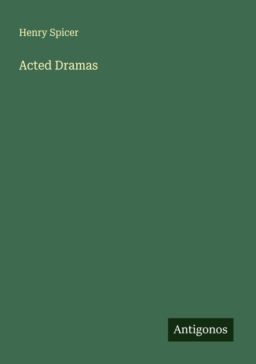 Knjiga Acted Dramas 