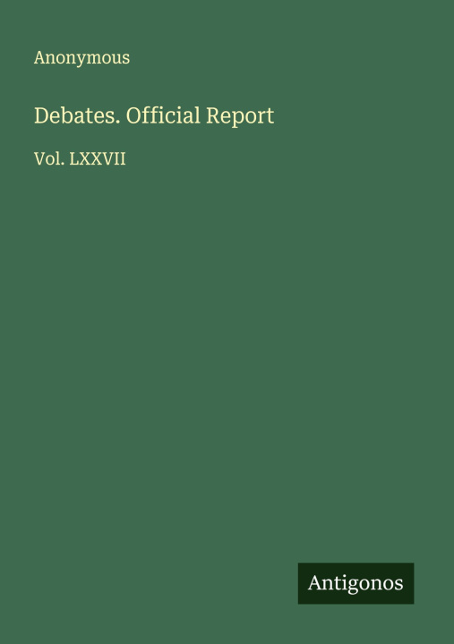 Knjiga Debates. Official Report 
