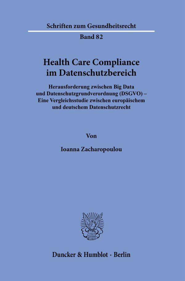 Knjiga Health Care Compliance im Datenschutzbereich Ioanna Zacharopoulou