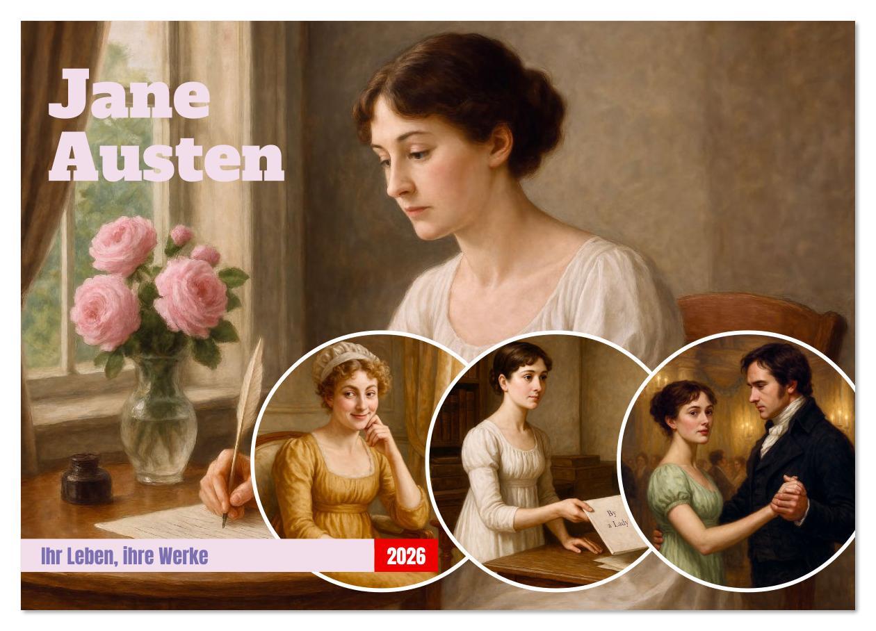 Kalendár/Diár Jane Austen (Wandkalender 2026 DIN A3 quer), CALVENDO Monatskalender Calvendo