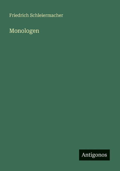 Knjiga Monologen Friedrich Schleiermacher