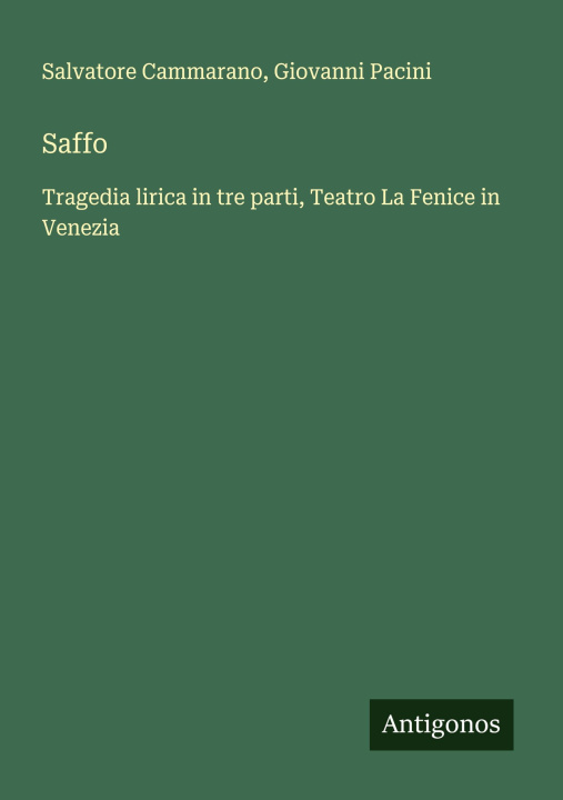 Kniha Saffo Giovanni Pacini