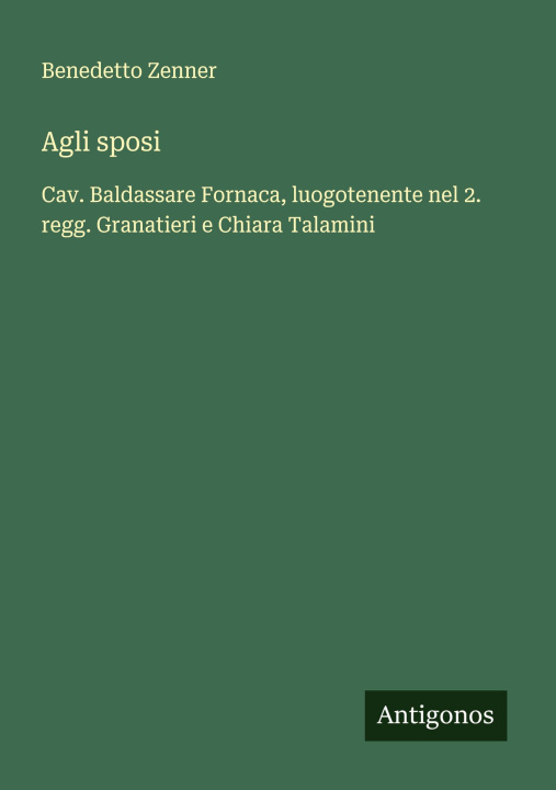 Knjiga Agli sposi Benedetto Zenner