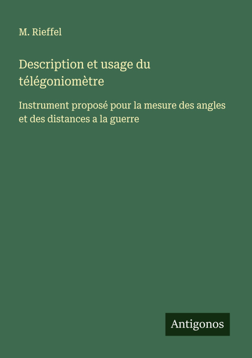 Kniha Description et usage du télégoniomètre M. Rieffel