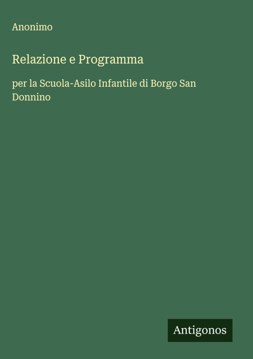 Knjiga Relazione e Programma Anonimo