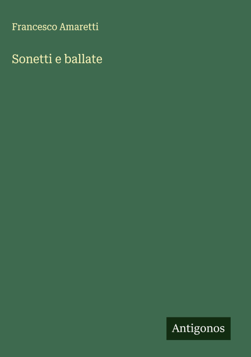 Knjiga Sonetti e ballate Francesco Amaretti