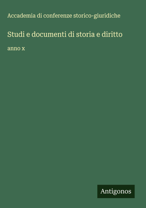 Knjiga Studi e documenti di storia e diritto 