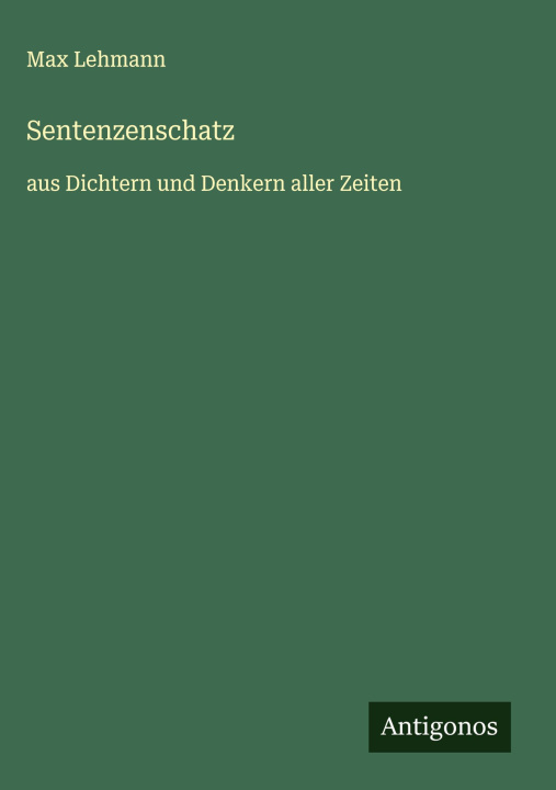 Kniha Sentenzenschatz Max Lehmann