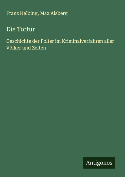 Book Die Tortur Max Alsberg