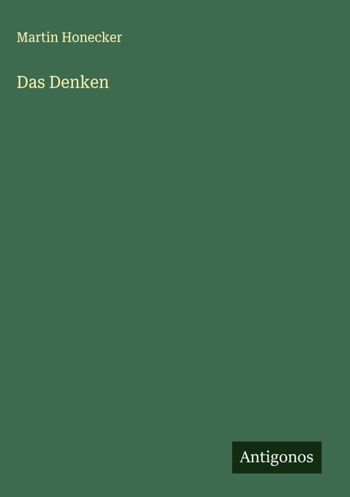 Knjiga Das Denken Martin Honecker