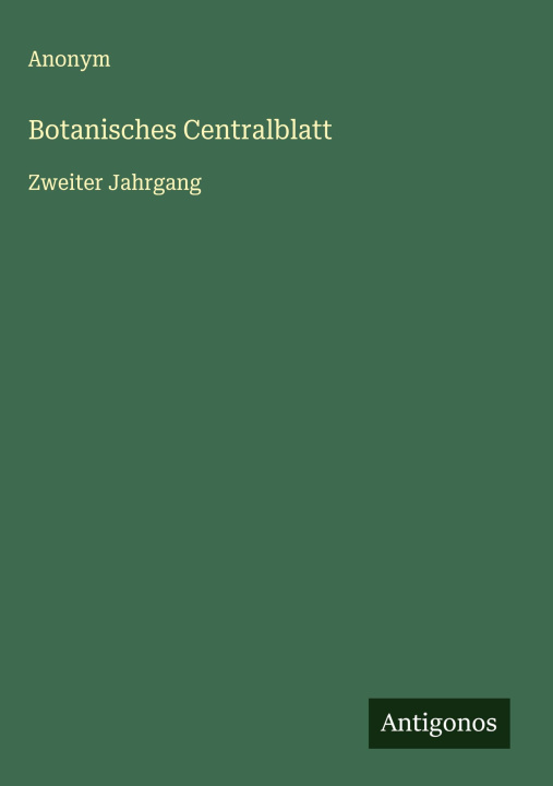 Kniha Botanisches Centralblatt 