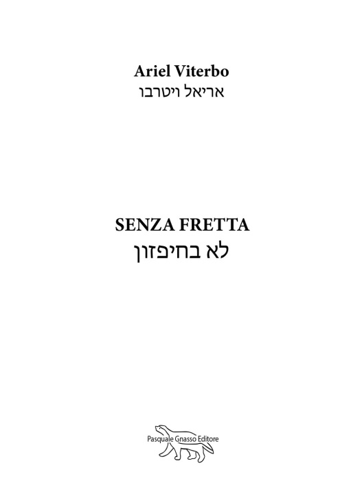 Libro Senza fretta Ariel Viterbo