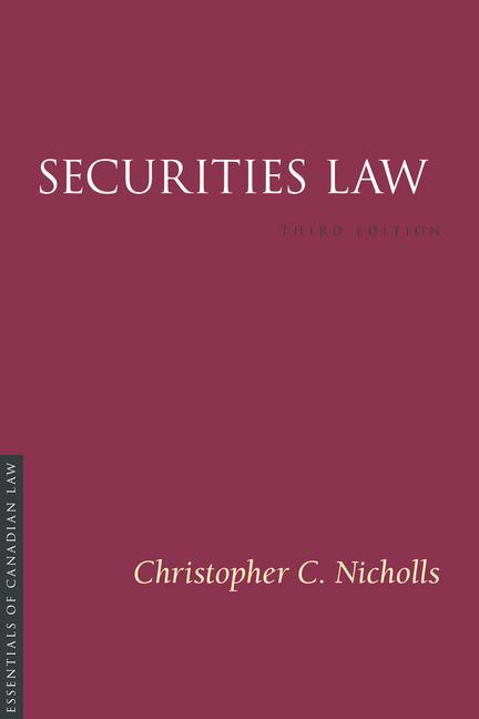 Kniha Securities Law 3/E Christopher C. Nicholls