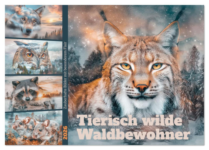 Kalendár/Diár Tierisch wilde Waldbewohner (Tischkalender 2026 DIN A5 quer), CALVENDO Monatskalender Calvendo