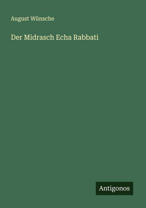 Kniha Der Midrasch Echa Rabbati 