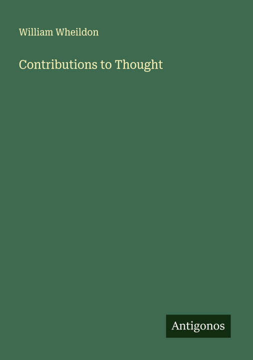 Kniha Contributions to Thought 