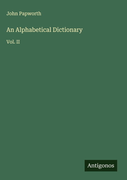 Kniha An Alphabetical Dictionary 