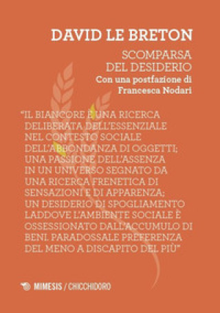 Kniha Scomparsa del desiderio David Le Breton
