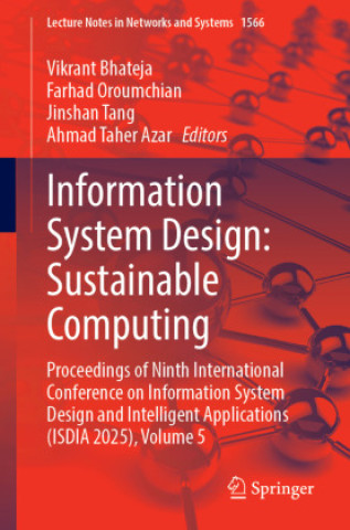 Kniha Information System Design: Sustainable Computing Vikrant Bhateja
