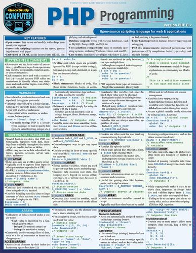 Book PHP Programming: a QuickStudy Laminated Reference Guide Nixon