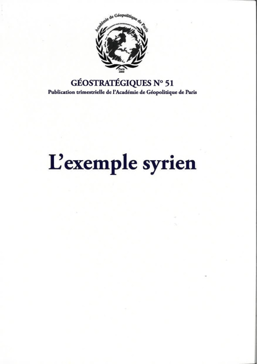 Kniha L'EXEMPLE SYRIEN Rastbeen