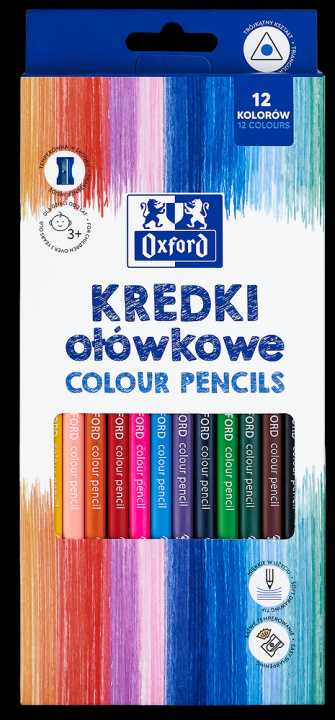 Libro Kredki ołówkowe Oxford Regular z temperówką 12 kolorów 