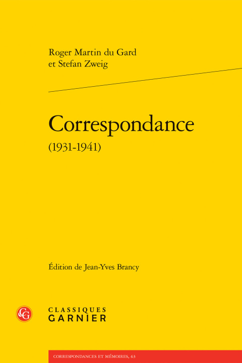 Kniha Correspondance (1931-1941) Martin gard roger zweig stefan