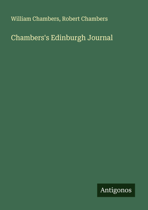 Knjiga Chambers's Edinburgh Journal Robert Chambers
