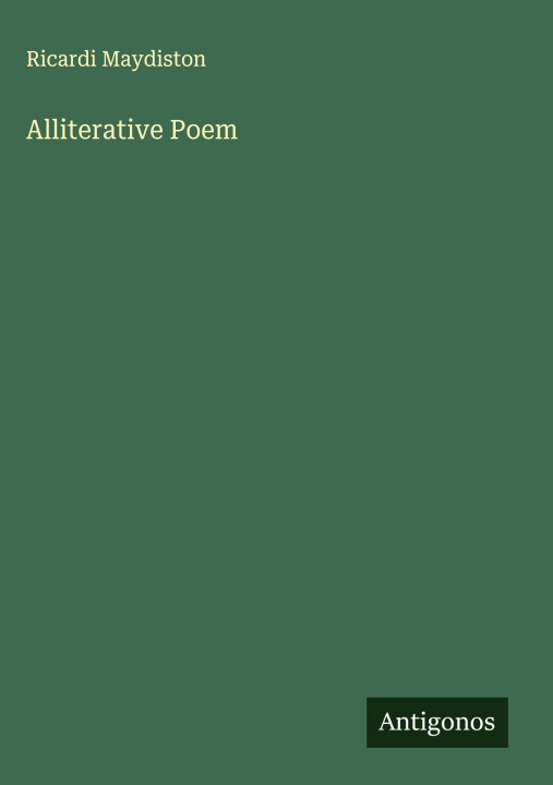 Kniha Alliterative Poem 