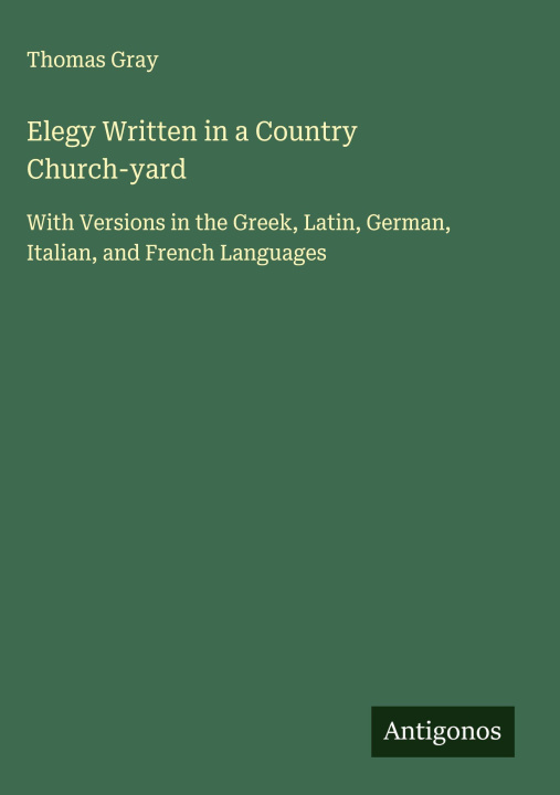 Libro Elegy Written in a Country Church-yard 