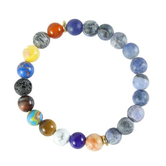 Igra/Igrača Armband, Naturstein, bunt DIY, 8mm 