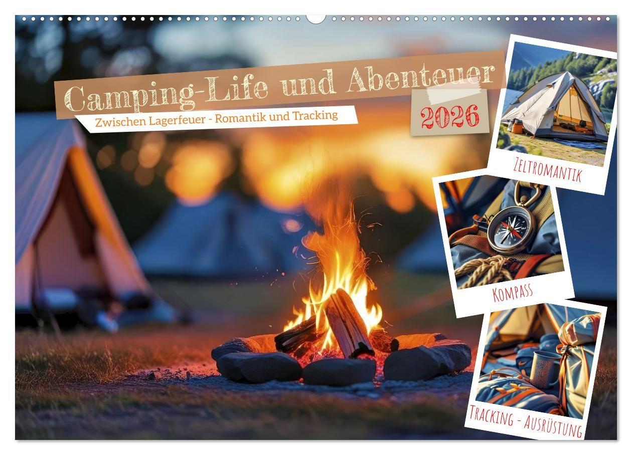 Kalendár/Diár Camping-Life und Abenteuer (Wandkalender 2026 DIN A2 quer), CALVENDO Monatskalender Calvendo