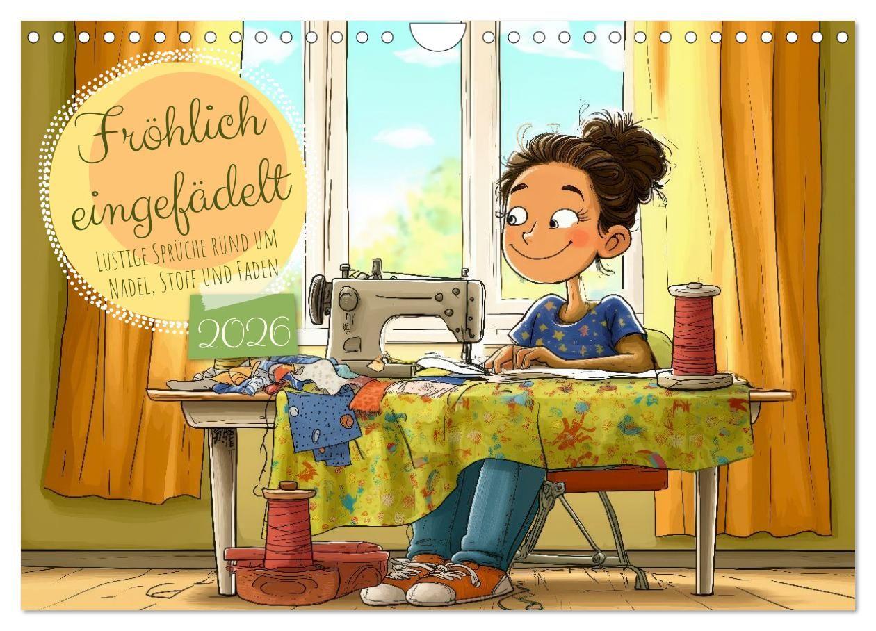 Kalendár/Diár Fröhlich eingefädelt (Wandkalender 2026 DIN A4 quer), CALVENDO Monatskalender Calvendo