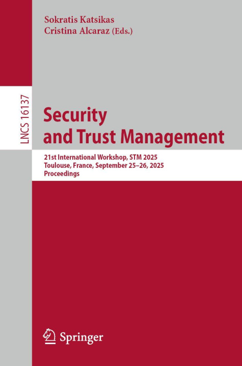 Buch Security and Trust Management Cristina Alcaraz