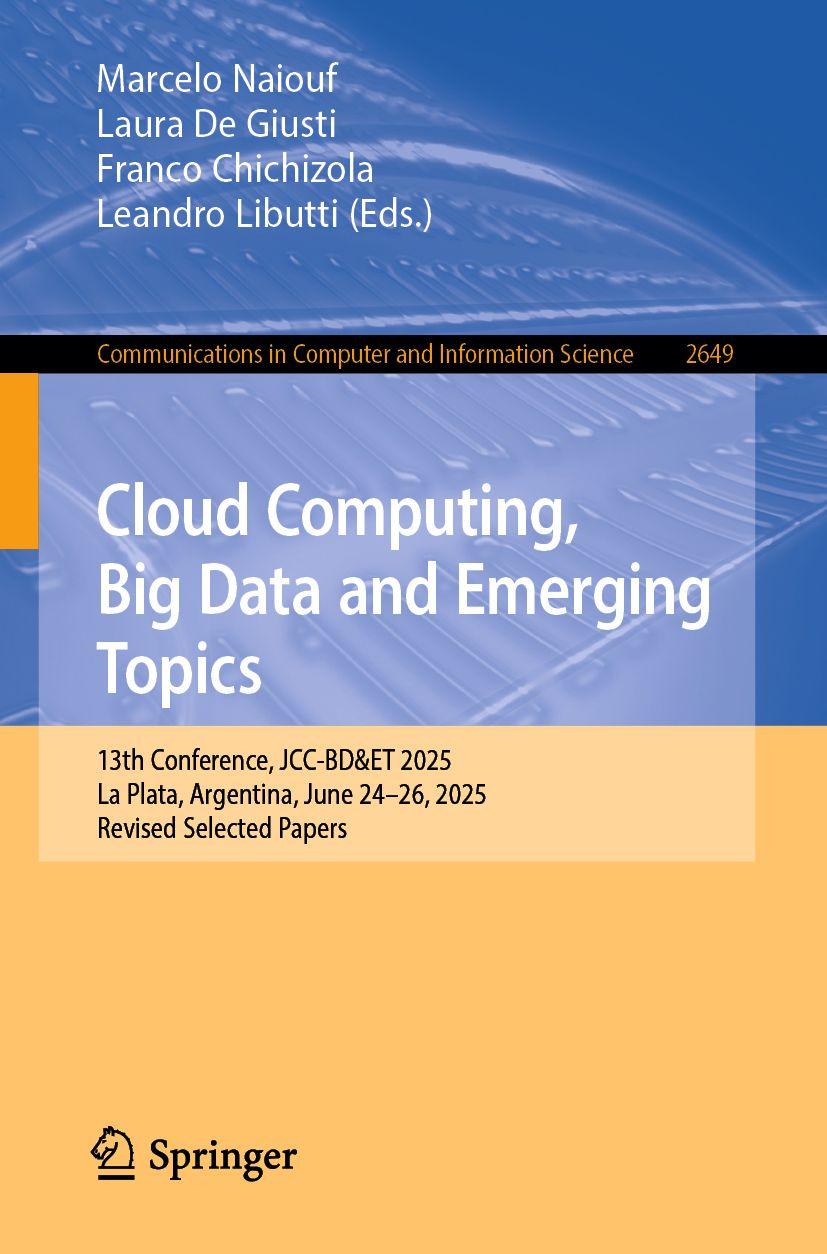 Knjiga Cloud Computing, Big Data and Emerging Topics Laura de Giusti