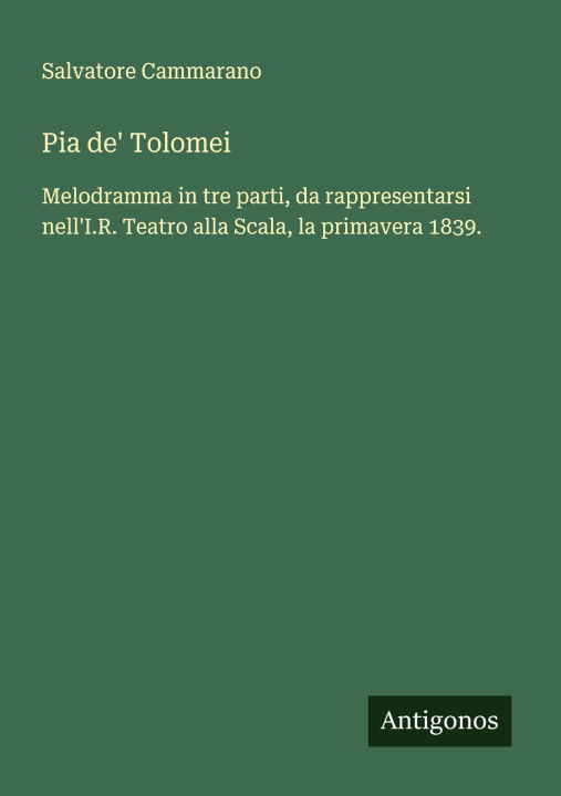 Knjiga Pia de' Tolomei Salvatore Cammarano