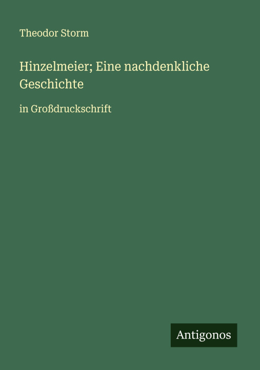 Knjiga Hinzelmeier; Eine nachdenkliche Geschichte Theodor Storm