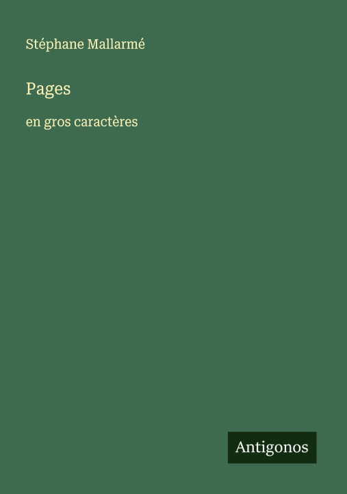 Buch Pages Stéphane Mallarmé