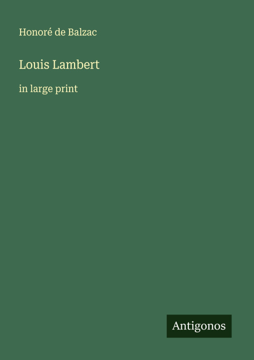 Kniha Louis Lambert 