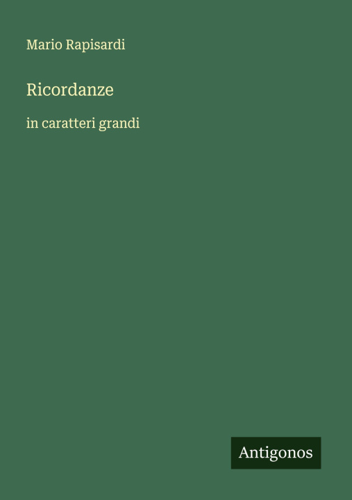 Boek Ricordanze Mario Rapisardi