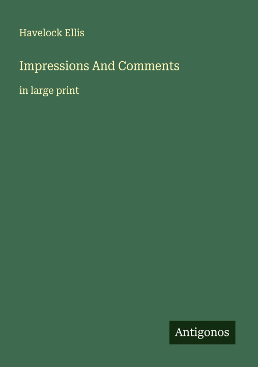 Kniha Impressions And Comments 
