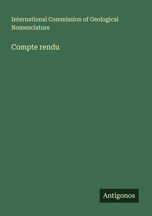 Kniha Compte rendu ICGN
